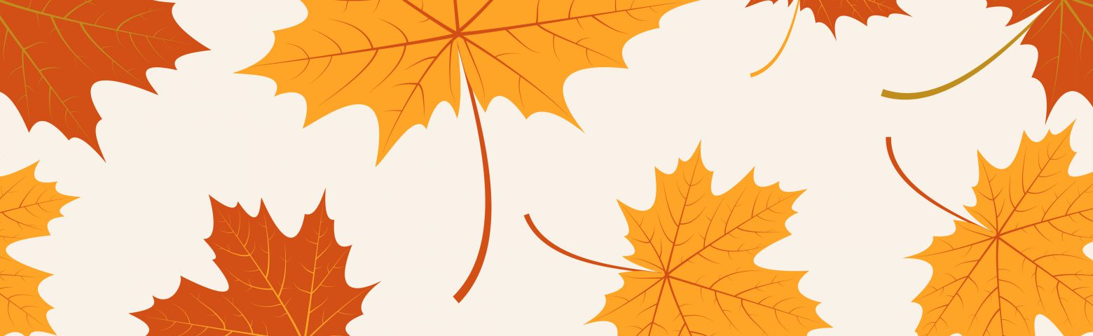 Vector seamless background with autumn maple leaves